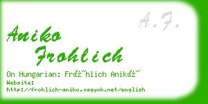 aniko frohlich business card